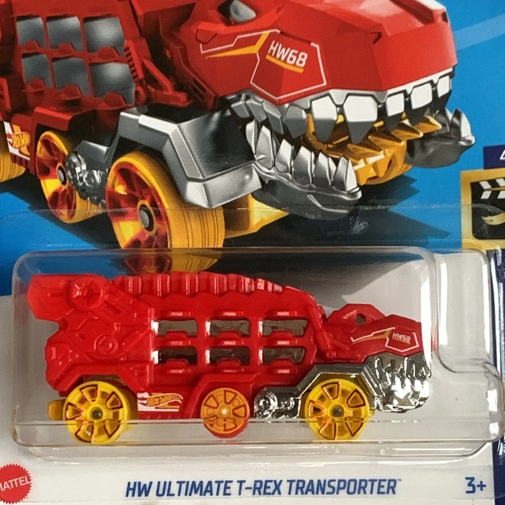 Hot Wheels TRex Transporter HW Truck Hotwheels Lets Race Red T REX Dinosaur 🆕